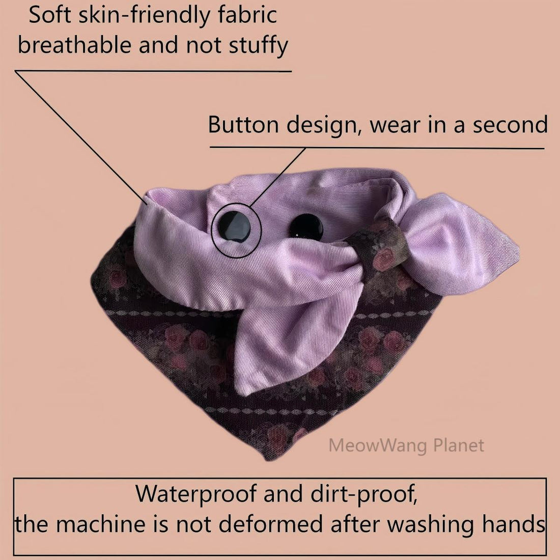 Dog Cat Collar Dog Cat Bandana Elevated Lilac Pet Bandana Korean Inspired Fall Accessory For Refined Cats Small Dogs Designer Fall Pet Bib Handcrafted In Lilac For Stylish Small Breeds Luxury Pet Gift