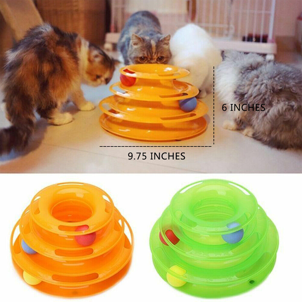 4 Level Interactive Cat Tower Track Toy