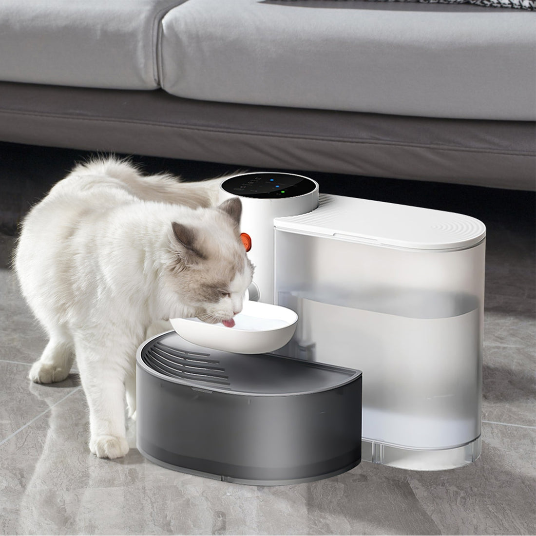 1Pc Smart Pet Water Fountain Automatic Cat Water Dispenser 3L Cordless Rechargeable Dog Water Fountain Self-Refill With 3 Adjustable Volume 3 Time Intervals Touch Control